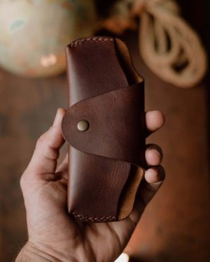 Red Brown Sunglass Cover II (Italian Waxy Cowhide)