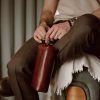 Clutch Bag Red Brown (Italian Waxy Cowhide)