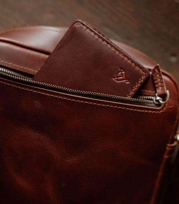 Shoulder Bag XL Red Brown (Italian Waxy Cowhide)