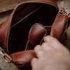Shoulder Bag XL Red Brown (Italian Waxy Cowhide)