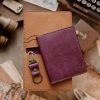 asfasd Violet and Natural Passport Cover (Pueblo Leather)