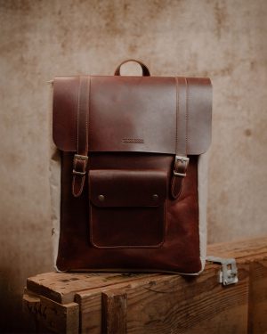 Backpack Red Brown (Italian Waxy Cowhide)