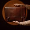 Briefcase Red Brown (Italian Waxy Cowhide)