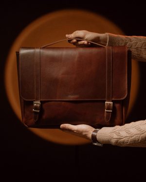 Briefcase Red Brown (Italian Waxy Cowhide)