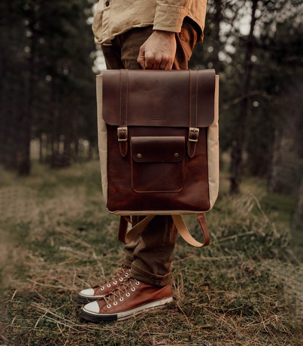 Backpack Red Brown (Italian Waxy Cowhide)