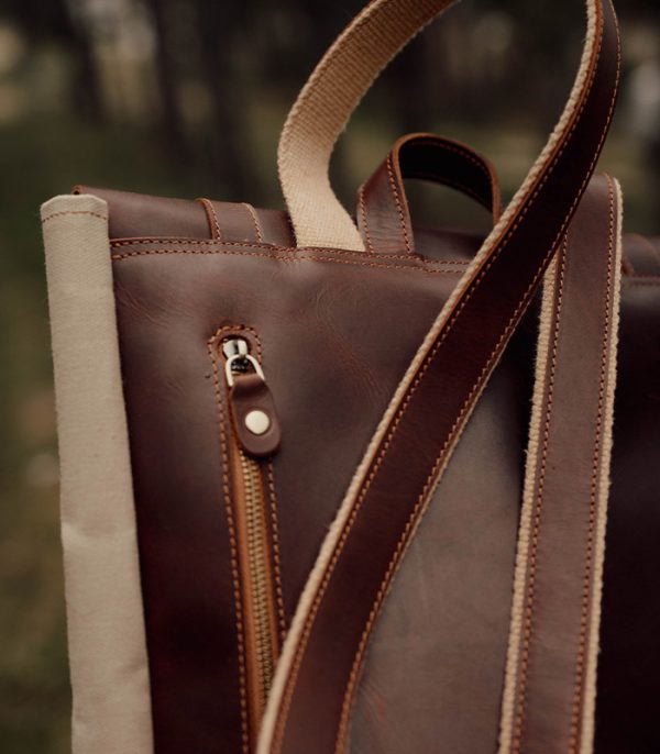 Backpack Red Brown (Italian Waxy Cowhide)