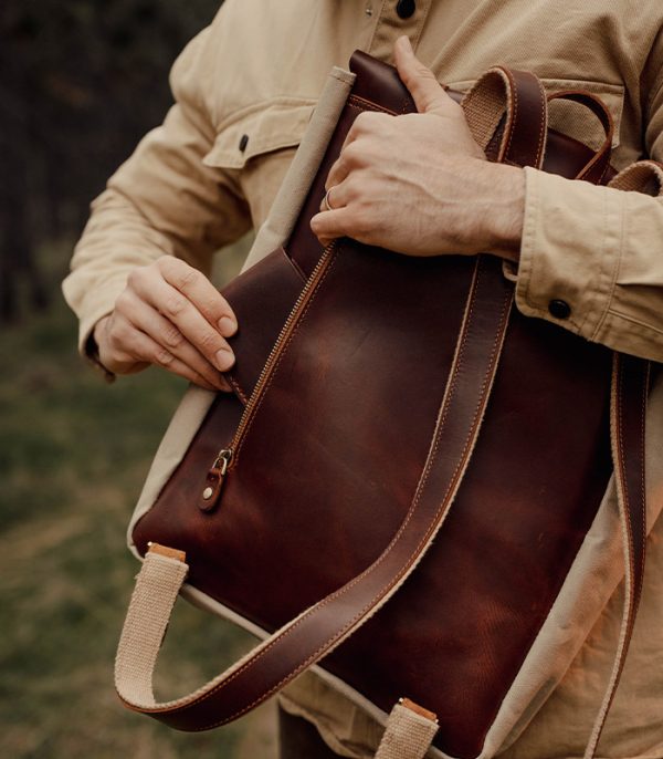 Backpack Red Brown (Italian Waxy Cowhide)