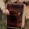 Backpack Red Brown (Italian Waxy Cowhide)