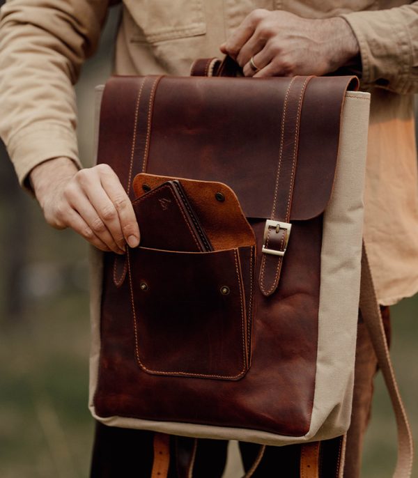 Backpack Red Brown (Italian Waxy Cowhide)