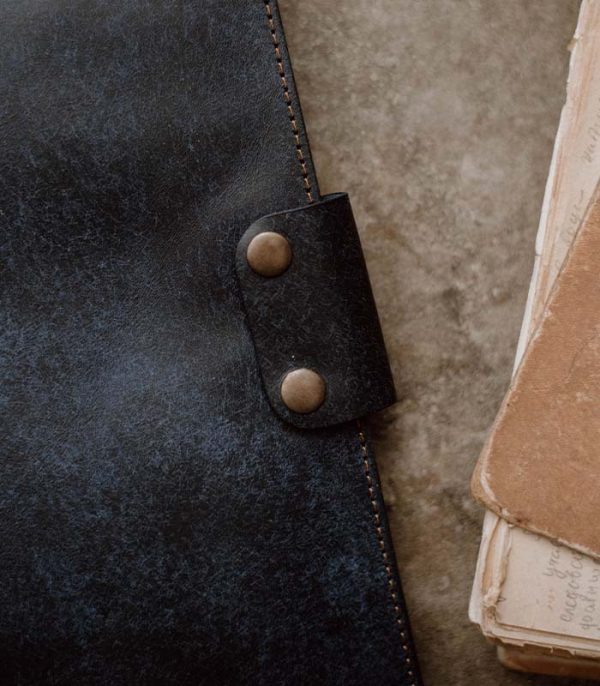 Laptop / Tablet case Navy Blue and Siena (Pueblo Leather)