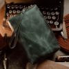 Clutch Bag Green (Italian Waxy Cowhide)