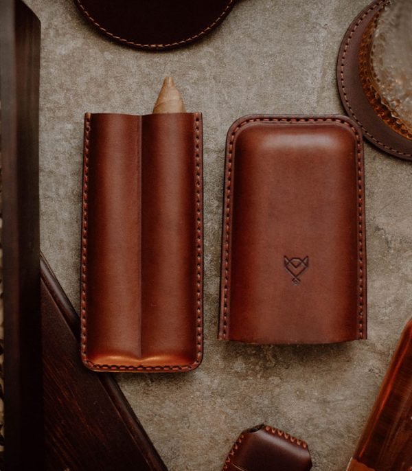 asfsa Whiskey and Cigar Bundle Red Brown (Italian Waxy Cowhide)