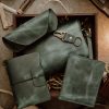 Travel Bundle Green (Italian Waxy Cowhide)