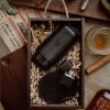 black cigar bundle Whiskey and Cigar Bundle Black (Italian Waxy Cowhide)