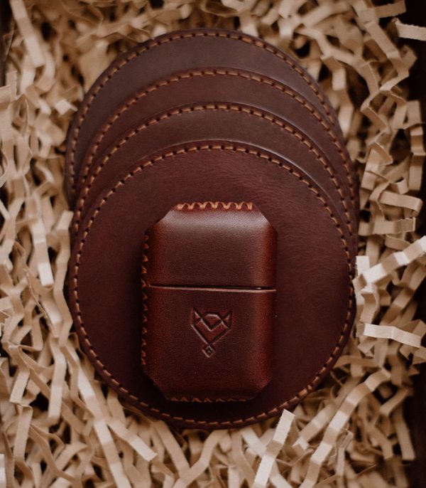 fsaga Whiskey and Cigar Bundle Red Brown (Italian Waxy Cowhide)