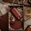 red brown cigar bundle Whiskey and Cigar Bundle Red Brown (Italian Waxy Cowhide)