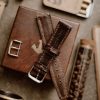 адсгадфс Full Stitched Watch Band Brown Museum (Shell Cordovan)