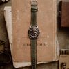 асгфасг Full Stitched Watch Band Green Museum (Shell Cordovan)
