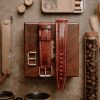 сагасд Full Stitched Watch Band Cognac Museum (Shell Cordovan)