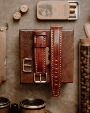 Full Stitched Watch Band Cognac Museum (Shell Cordovan)