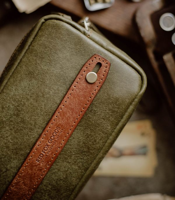 Clutch Bag II Olive Green (Pueblo Leather)