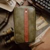 Clutch Bag II Olive Green (Pueblo Leather)