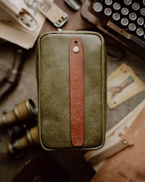 Clutch Bag II Olive Green (Pueblo Leather)