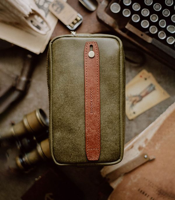 Clutch Bag II Olive Green (Pueblo Leather)